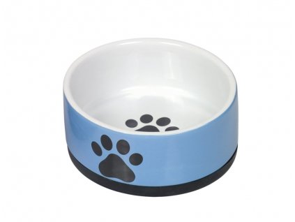 Keramická miska na vodu a krmivo pre psov a mačky Nobby Paw modrá 400ml
