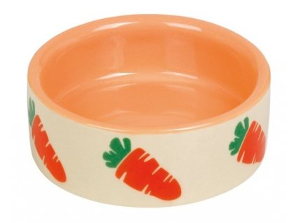 Kvalitná keramická miska na krmivo alebo vodu pre hlodavce s veľkou váhou Nobby Carrot 55ml