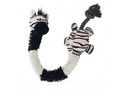 Plyšová hračka pre psov s dlhým lanom v krku Nobby Zebra 61cm