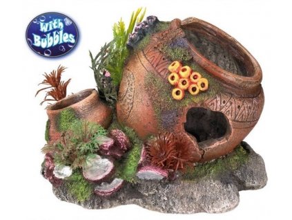 Kvalitná vzduchovacia dekorácia do všetkých typov akvárií Nobby Jar with Shells 17,5cm