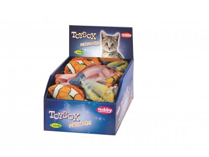 Plyšové hračky pre mačky v tvare rýb so šuštívým telom Nobby Ryby s catnipom 24ks