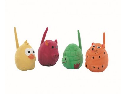Latexová pískacia hračka vhodná pre psov aj šteniatka Nobby Zvieratká v 4 variáciách s dĺžkou 6cm