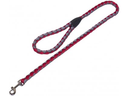 Krátke pletené nylonové vodítko pre silných psov Nobby Corda L-XL 100cm červená