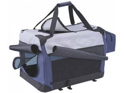 Nylonová prepravka box pre psov počas cestovania alebo výstav v modro-šedej farbe Nobby Traveller M