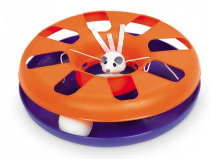 Ultimátna interaktívna hračka pre mačky pre s loptou vo vnútri, hornými otvormi a myškou Nobby 24cm