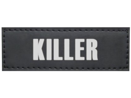 Vymeniteľné štítky s nápisom na pripevnenie na postroje pre psy Nobby Seguro Killer 2ks