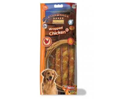Pochúťka a odmena pre psov na čistenie zubov BBQ Wrapped Chicken XL 270g
