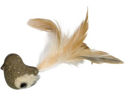 Catnipový lisovaný vtáčik s chvostom z pierka pre mačky s intenzívnou vôňou Nobby Catnip Vtáčik 5cm