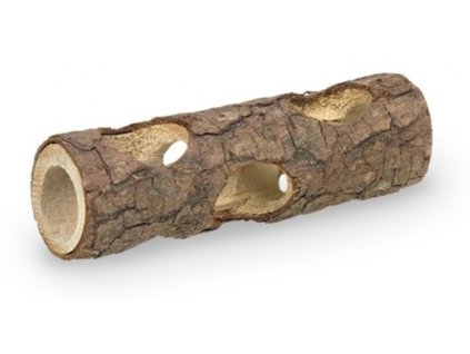 Drevená hračka pre hlodavce z prírodného dreva Nobby Woodland Tunel S ø5x15cm