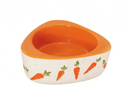 Trojuholníková keramická miska pre hlodavce s okrúhlym vnútrom Nobby Carrot 350ml