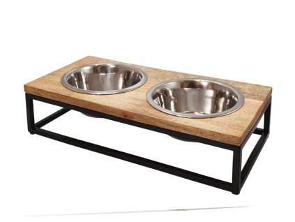 Set nerezových misiek pre psy s pevným stojanom Nobby Elegant Diner 2x800ml