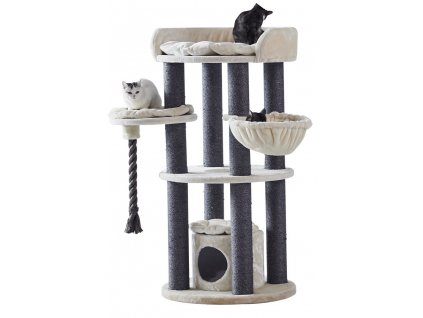 Luxusné škrabadlo pre mačky s čiernymi sisalovými stĺpmi Nobby Arda 137cm