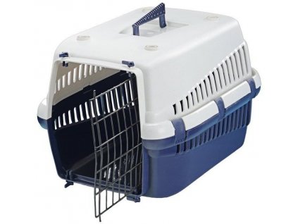 Rozobratelný plastový transportný box pre malé psy a mačky Nobby s rozmermi 54x38x33cm v modrej