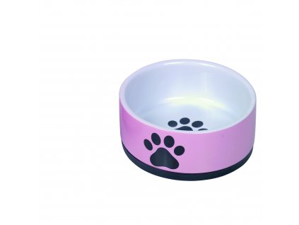 Keramická miska na vodu a krmivo pre psov a mačky Nobby Paw ružová 400ml