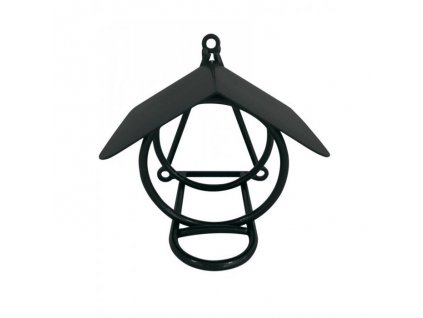 Kvalitný kovový držiak na poháre s krmnou zmesou pre voľne žijúce vtáky na lojové gule Nobby čierna