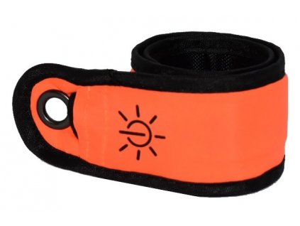 Reflexný svietiaci a blikajúci náramok pre psa alebo jeho majiteľa s dĺžkou 35cm Flash oranžový
