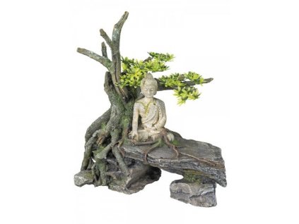 Kvalitná dekorácia do všetkých typov akvárií Nobby Buddha with tree - Buddha so stromom 27,3cm