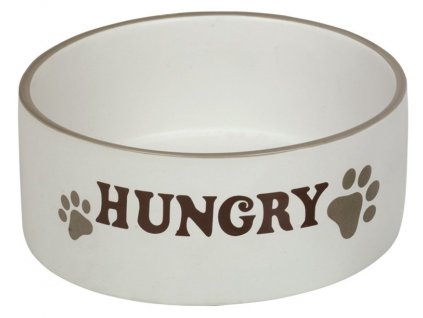 Stabilná keramická miska pre psov na vodu a krmivo v krémovej farbe Nobby Hungry L