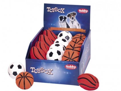 Kvalitné latexové hračky pre psy na dĺhú zábavu Nobby Lopta v displayi o 24ks
