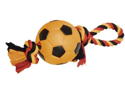Futbalová loptička z termoplastickej gumy s lanom vo vnútri pre psov vhodná do vody Nobby 12,5cm