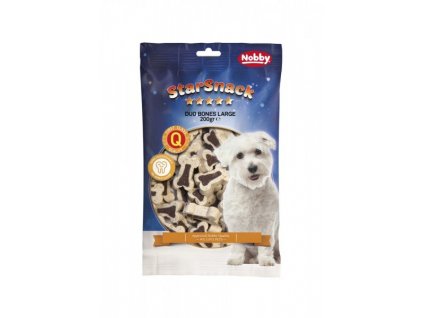 Tréningová pochúťka pre malé a stredné plemená psov v tvare kostičiek Nobby Duo Bones Large 200g