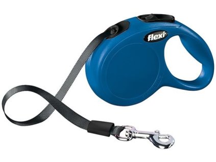 Samonavíjacie vodítko pre psy pre psov do 25kg Flexi New Classic M páska 5m v modrej farbe