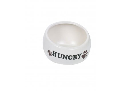 Ergonomická keramická miska pre psov na vodu a krmivo Nobby Hungry M v krémovej farbe