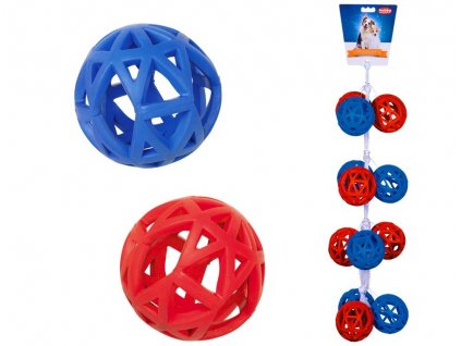 Klasická obľúbená hračka pre psy pevná dierovaná lopta z gumy Nobby Medium o priemere 9cm/12ks