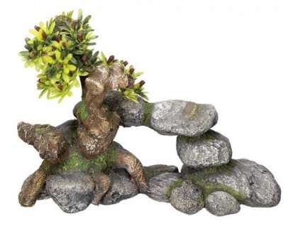 Kvalitná dekorácia do všetkých typov akvárií Nobby Bonsai - Bonsai na kameni 19x9x13cm