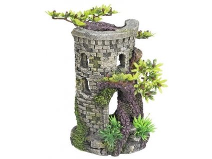 Kvalitná dekorácia do všetkých typov akvárií Nobby Tower - Veža a bonsai 9x10x15cm