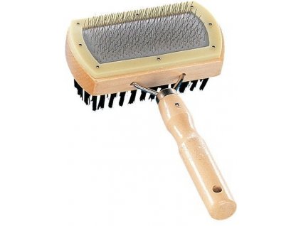 Obojstranná kefa s drevenou rúčkou pre vyčesávanie srsti v období pĺznutia Nobby Nature Line