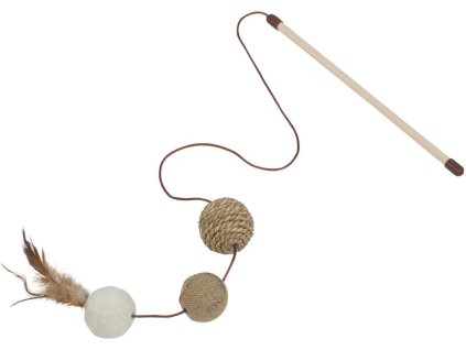 Zábavná hračka pre mačky Nobby Udica s 3 loptičkami na špagáte o dĺžke 46cm