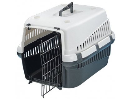 Rozobratelný plastový transportný box pre malé psy a mačky Nobby s rozmermi 54x38x33cm v sivej farbe