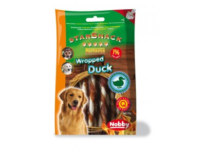 Pochúťka a odmena pre psov na čistenie zubov Barbecue Wrapped Duck S 70g