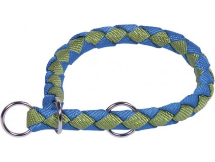 Polosťahovací obojok pre psa z pleteného nylonu CORDA vo veľkosti S-M a zelenej farbe