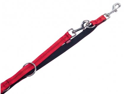 Prepínacie tréningové vodítko pre psa z nylonu s dĺžkou 2m šírkou 10mm Nobby Soft Grip XS červené