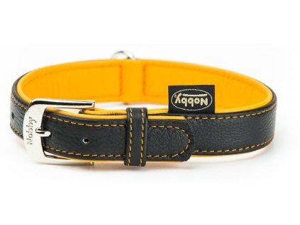 Mäkký obojok pre psov z jemnej hovädzej kože pre psov Nobby Pacific S 37cm oranžová