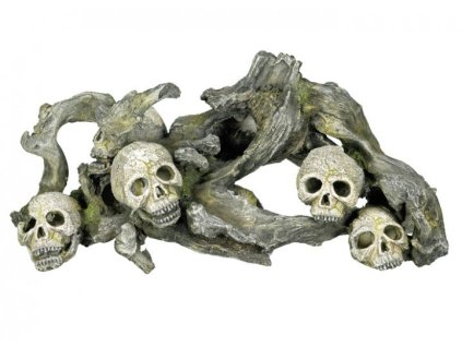 Kvalitná dekorácia do všetkých typov akvárií Nobby Wood with Skulls - Drevo s lebkami 37,5x16,5x18cm