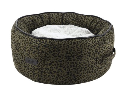 Ohrúhly kôš ako pelech pre psy a mačky Nobby Leo vo farbe leopard 45cm