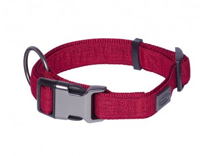 Látkový červený obojok pre psov v unikátnom dizajne Nobby Linen Deluxe S-M
