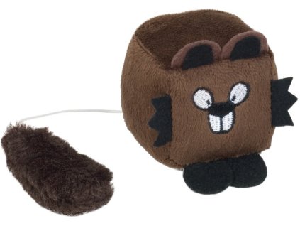 Interaktívny vibrujúci bobor s plyšovým povrchom s catnipom pre mačky Nobby 6cm