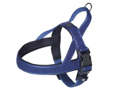Nórsky postroj pre psy na pohodlné nosenie Nobby Linen Deluxe L-XL modrý