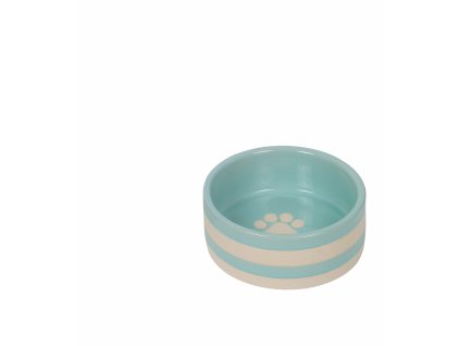 Keramická miska pre psov a mačky s motívom labky Nobby Strio S 0,3l mätová/krémová