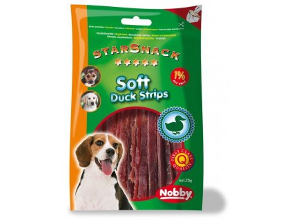 Extra mäkká pochúťka pre psov s kačacím mäsom Nobby StarSnack Soft Duck Strips 70g