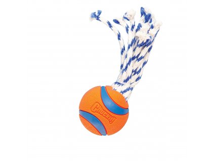 Kombinovaná loptička s lanom pre psy na aport a ťahanie Chuckit Ultra Toss M