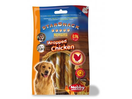 Pochúťka a odmena pre psov na čistenie zubov BBQ Wrapped Chicken 70g