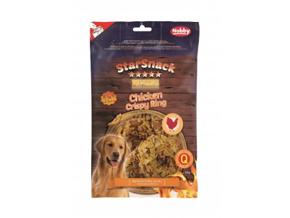 Kvalitná maškrta pre psy s kuracou príchuťou Nobby StarSnack BBQ Chicken Crispy Ring 120g