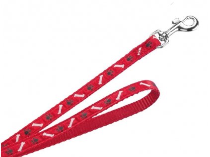 Jednoduché vodítko pre malé psy a šteniatka Nobby Mini veľkosti XS s dĺžkou 1,2m v červenej farbe