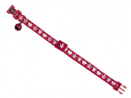 Nylonový obojok pre mačky s bezpečnostným zámkom Nobby Royale vo farbe - červená