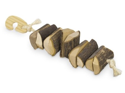 Závesná drevená hračka pre hlodavce z neupraveného dreva Nobby 25x5cm